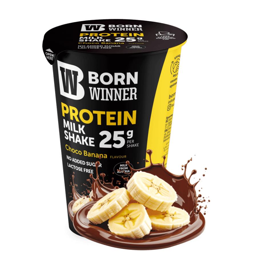 ميلك شيك بروتين من بورن وينر بنكهة شوكليت موز 250مل - Born Winner Protein Milk Shake Choco Banana Flavour 250ml