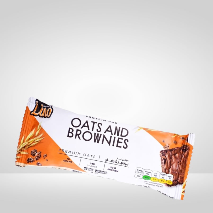 بروتين بار براونيز شوفان من لينو 70جم - lino protein bar oats & brownies