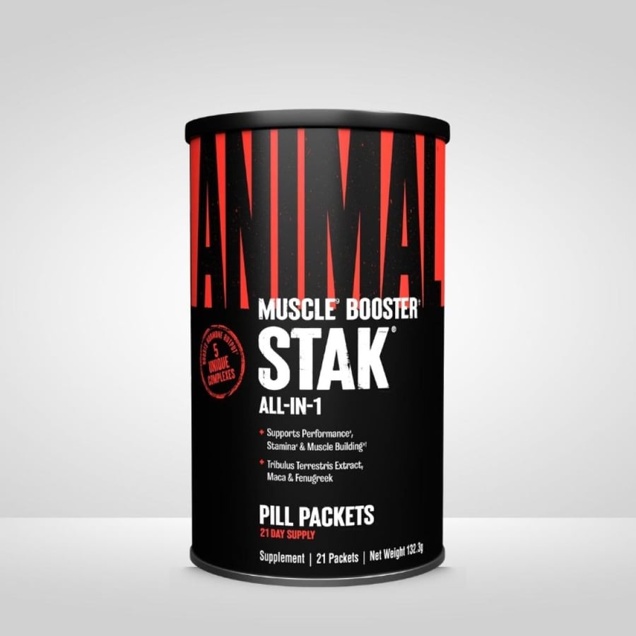 أنيمال ستاك اول ان وان محفز الهرمونات وبناء العضلات المتكامل 21 ظرف - Animal Stak Muscle Booster All-In-1 21 Pill Packets