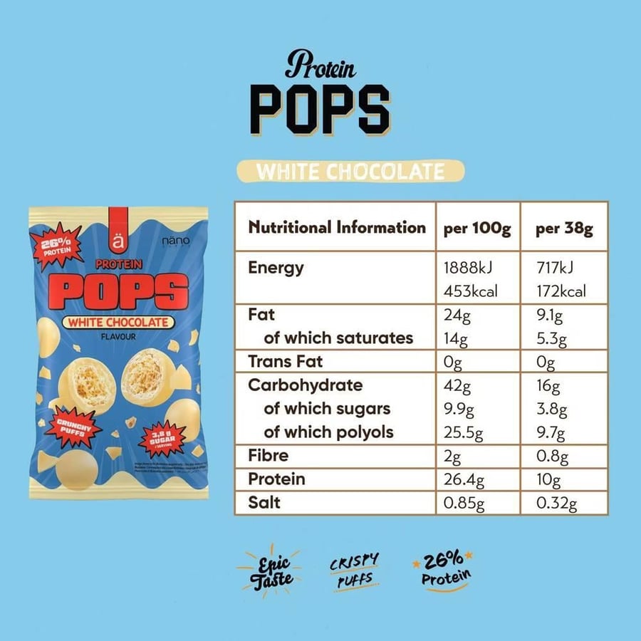 بروتين بوبس من نانو سابس وايت شوكليت 38جم - Nano Supps Protein Pops