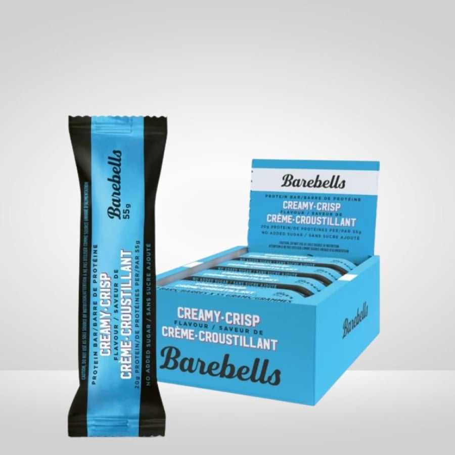 باربلز بروتين بار كريمي كريسب 55 جم - كرتون 12 حبة - Barebells Protein Bar Creamy Crisp Box 12 Pieces