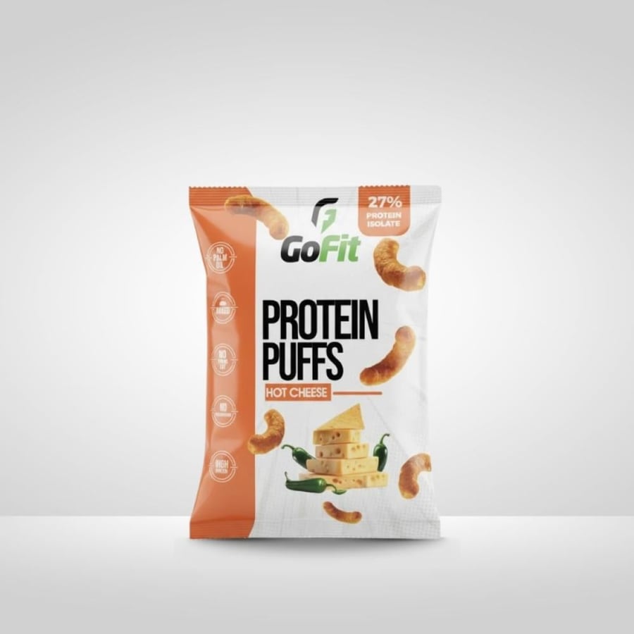 بف بروتين من جو فيت نكهة الجبن الحار 50جم - Gofit Protein Puffs Hot Cheese 50g
