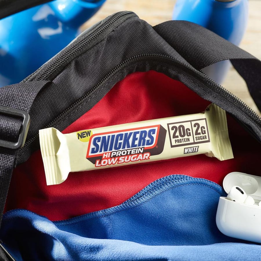 بروتين بار من سنيكرز عالي البروتين قليل السكر وايت شوكليت 57 جم - Snickers Protein Bar High Protein Low Sugar White Chocolate 57 g