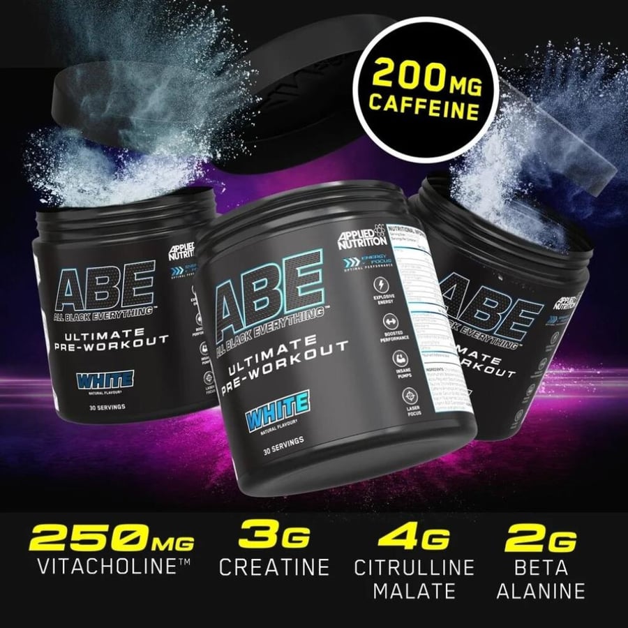 ِمسحوق  للطاقة ايه بي اي وايت 30 سيرف - ABE Powder Pre-Workout White 30 Servings