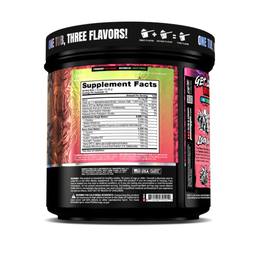 مكمل طاقة دكتور جيكيل نايتمير من بروسابس فراولة & بطيخ 40 سيرف - Pro Supps DR JEKYLL Nightmare Stim-Free Nootropic Pre-Workout Strawberry & Watermelon 40 Servings