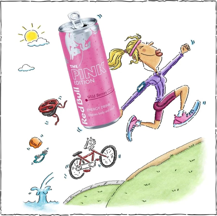مشروب طاقة ريدبول الاصدار الوردي نكهة فواكه الغابة 250مل كرتون 12 حبة - Red Bull Energy Drink Pink Edition Forest Fruits 250ml Box 12 Pieces