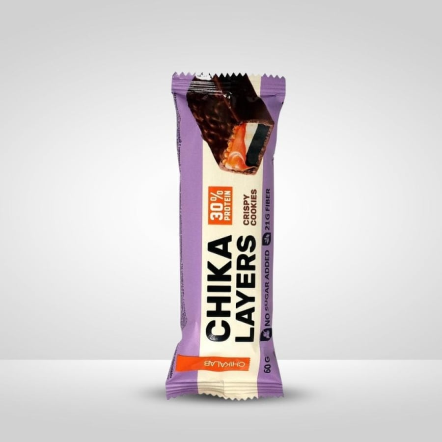 بروتين بار شيكا ليرز من شيكالاب نكهة كريسبي كوكيز 60جم - Chikalab Chika Layers Protein Bar Crispy Cookies 60g