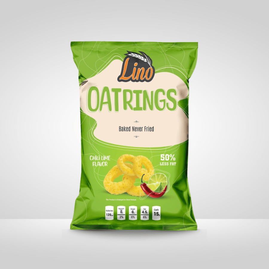 حلقات شوفان بالشطه والليمون من لينو 60جم - lino Oat Rings Chili & Lime