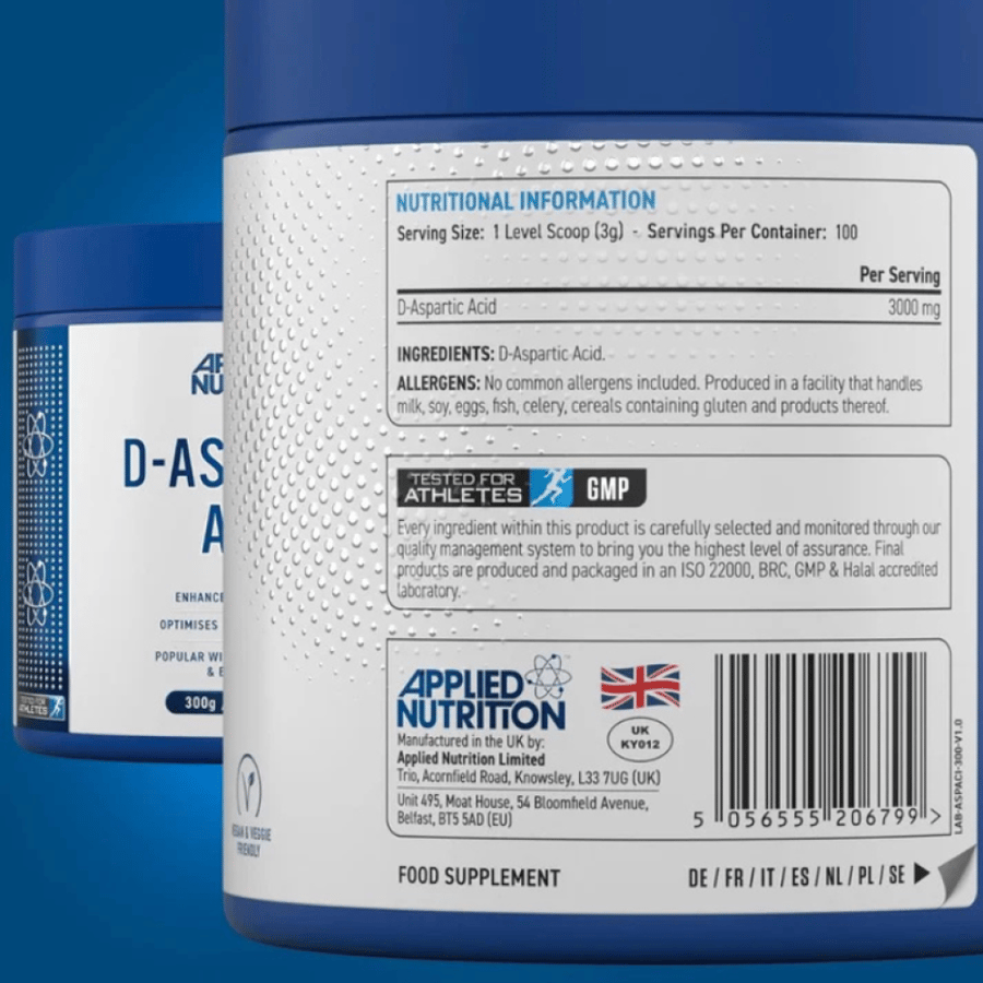 دي اسبارتك اسيد 3000ملجم من ابلايد نيوتريشن 100 سيرف - Applied Nutrition D-Aspartic Acid