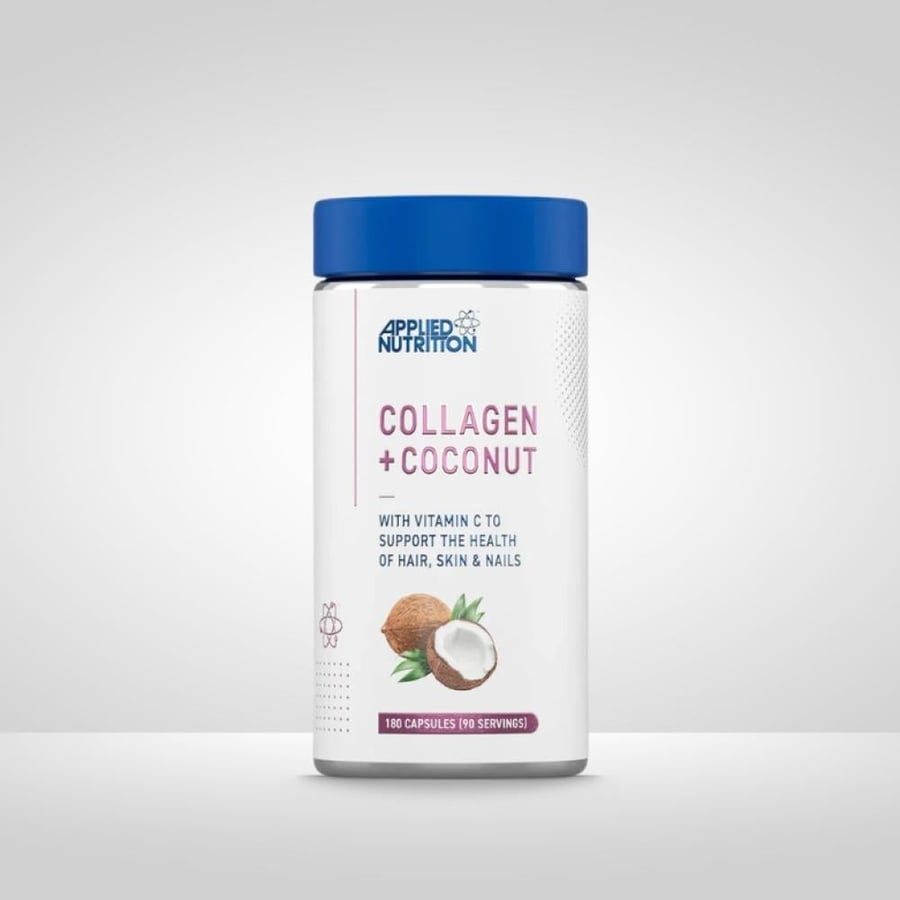كبسولات الكولاجين البحري وجوز الهند مع فيتامين سي من أبلايد نيوتريشن 180 كبسولة - Applied Nutrition Collagen + Coconut With Vitamin C 180 Capsules