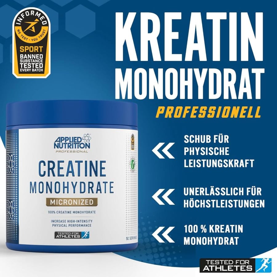 ابلايد كرياتين مونوهيدرات نقي ٢٥٠ جم بدون نكهة - Applied Creatine Monohydrate Micronized Unflavored 250G