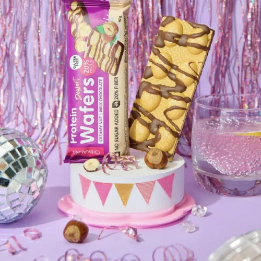 بروتين ويفر من شيكالاب كريمة مكسرات ميلك شوكليت 40 جم كرتون 12حبة - Chikalab Protein Wafer Creamy Nut Milk Chocolate 40 g Box 12 Pieces