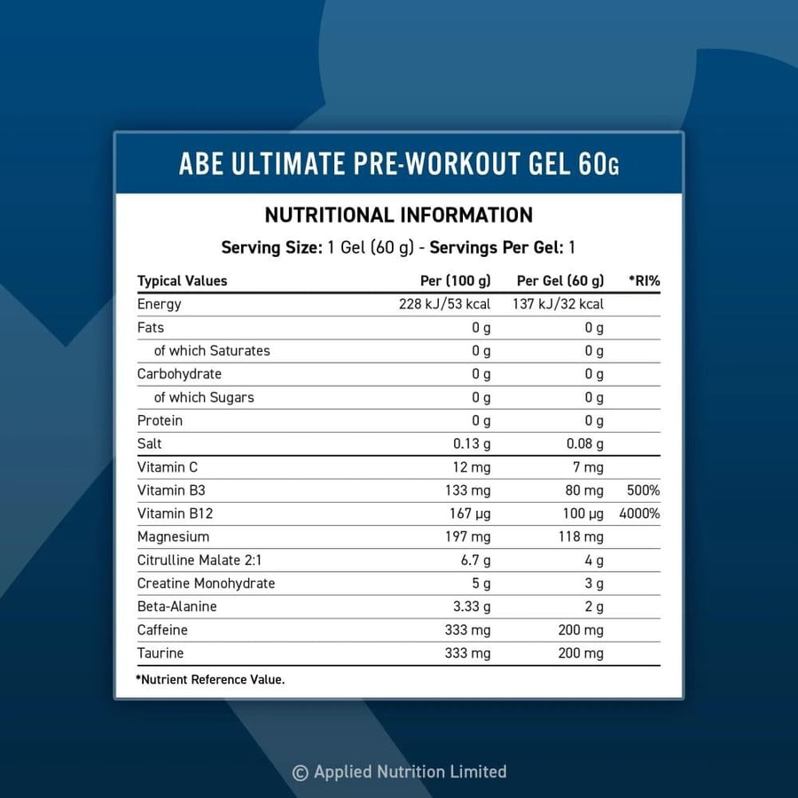 ايه بي اي جل الطاقة فواكه استوائية 60 جم - ABE Pre-Workout Gel Tropical Vibes 60 g