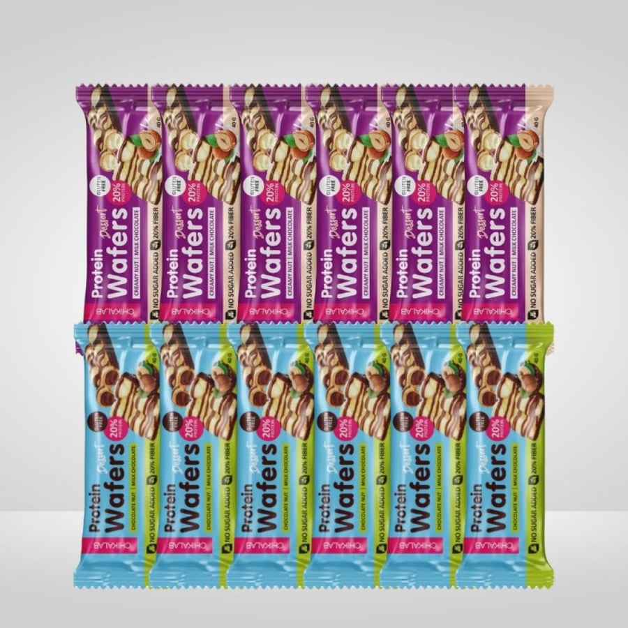 باكج ويفر بروتين شيكالاب المتنوع (12 حبة) - Chikalab Protein Wafers Variety Bundle