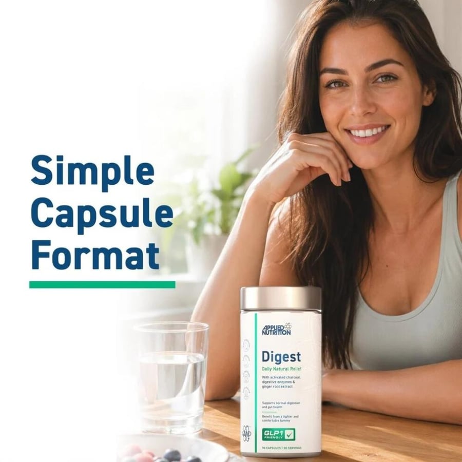 كبسولات دايجست لدعم الهضم وصحة القولون من أبلايد نيوتريشن 90 كبسولة - Applied Nutrition Digest Capsules - GLP-1 Friendly 90 Capsules