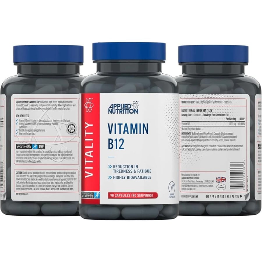 فيتامين ب12 فيتاليتي من ابلايد نيوتريشن 90 كبسولة - Applied Nutrition Vitality Vitamin B12 90 Capsules