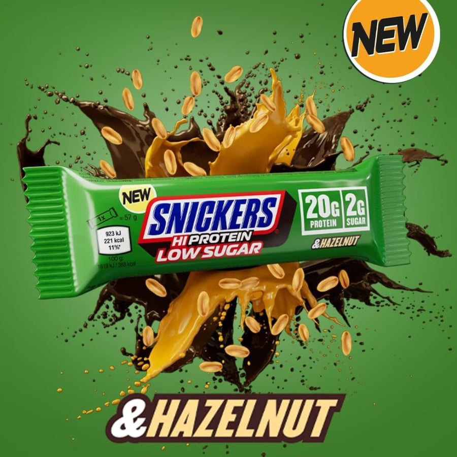 بروتين بار من سنيكرز عالي البروتين قليل السكر بندق 57 جم - Snickers Protein Bar High Protein Low Sugar Hazelnut 57 g