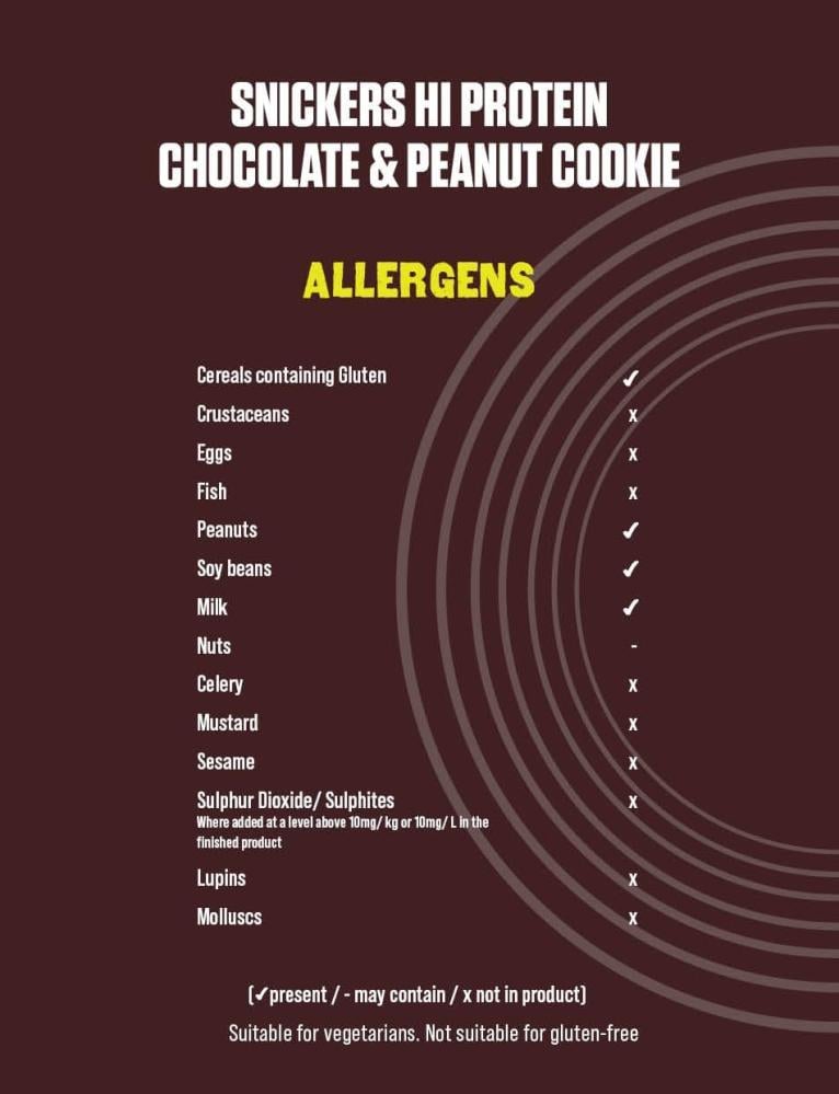 كوكيز عالي البروتين من سنيكرز شوكليت بينت 60جم كرتون 12 حبة - Snickers High Protein Cookies Chocolate Peanut 60g Box 12 Pieces