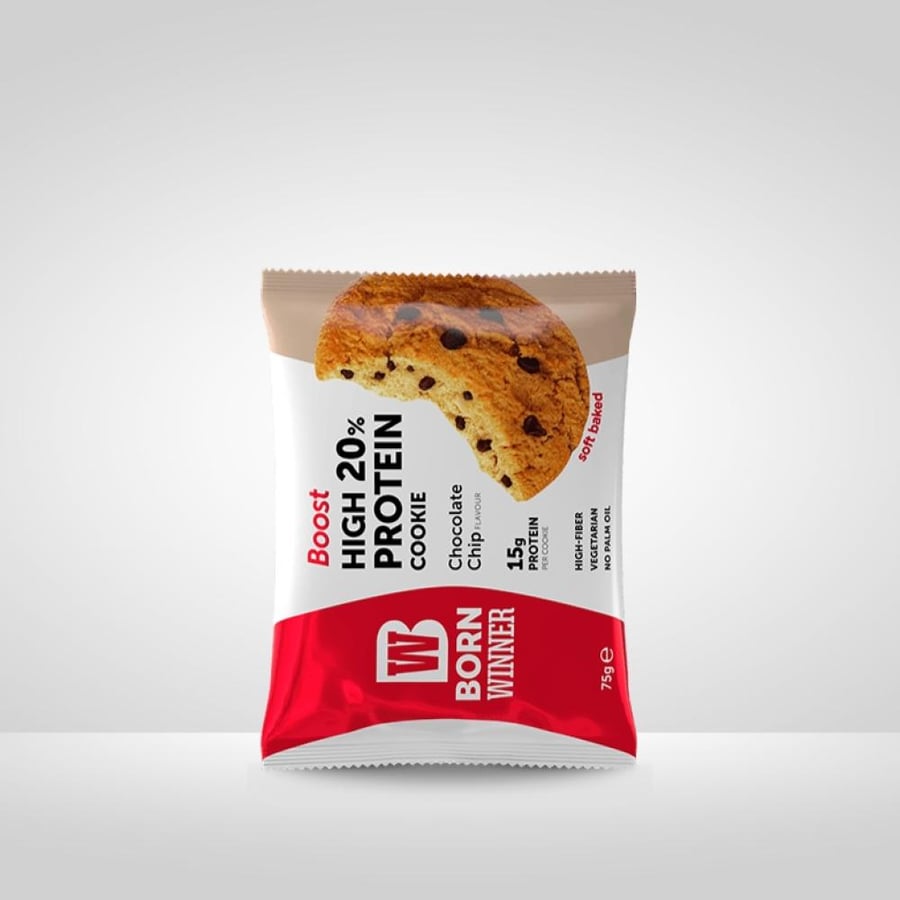 بروتين كوكيز من بورن وينر عالي البروتين نكهة شوكليت شيب 75جم - Born Winner High Protein Cookies Chocolate Chip 75g