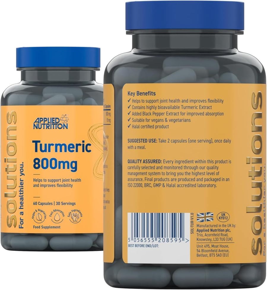 ابلايد نيوترشن كبسولات الكركم 60 كبسولة Applied Nutrition Turmeric