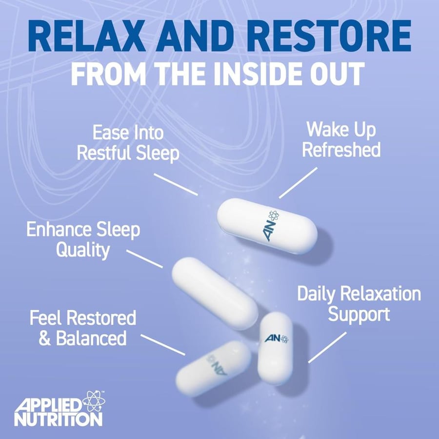 ابلايد نيوترشن كبسولات دعم النوم 60 كبسولة Applied Nutrition Sleep Support