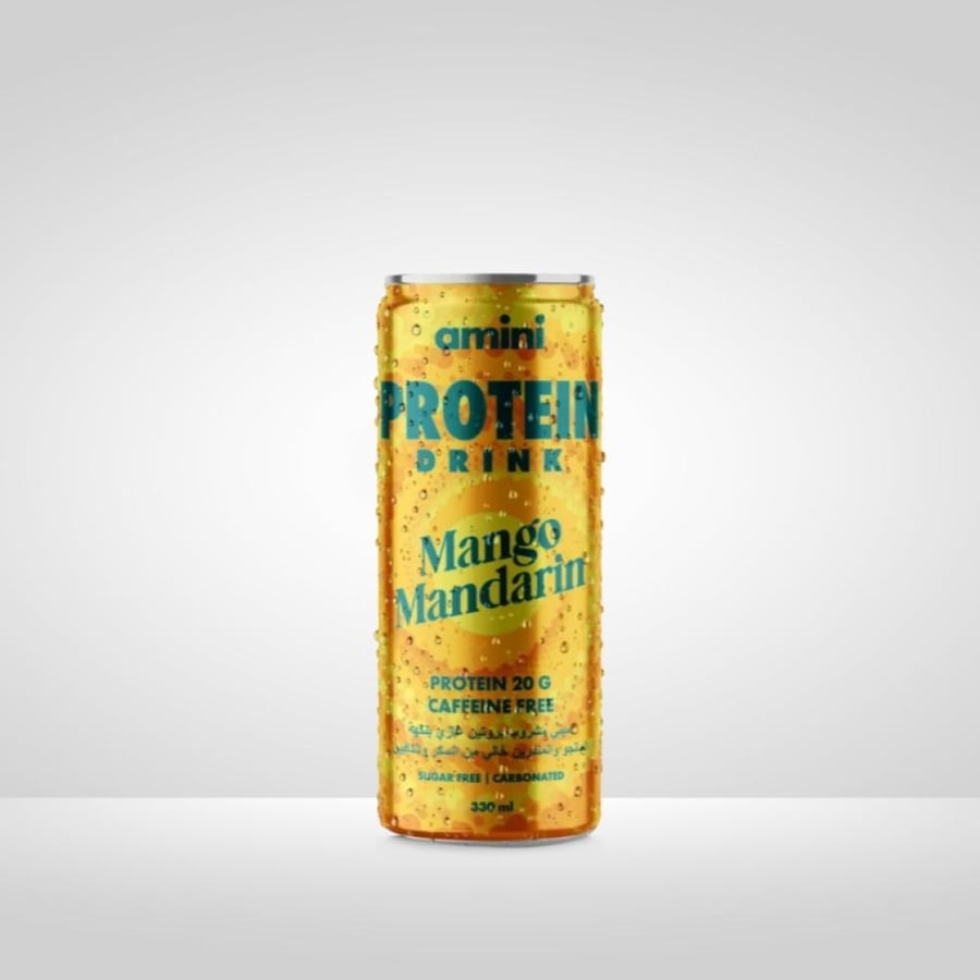 مشروب بروتين غازي من أميني بنكهة مانجو ماندرين 330مل - Amini Protein Drink Mango Mandarin