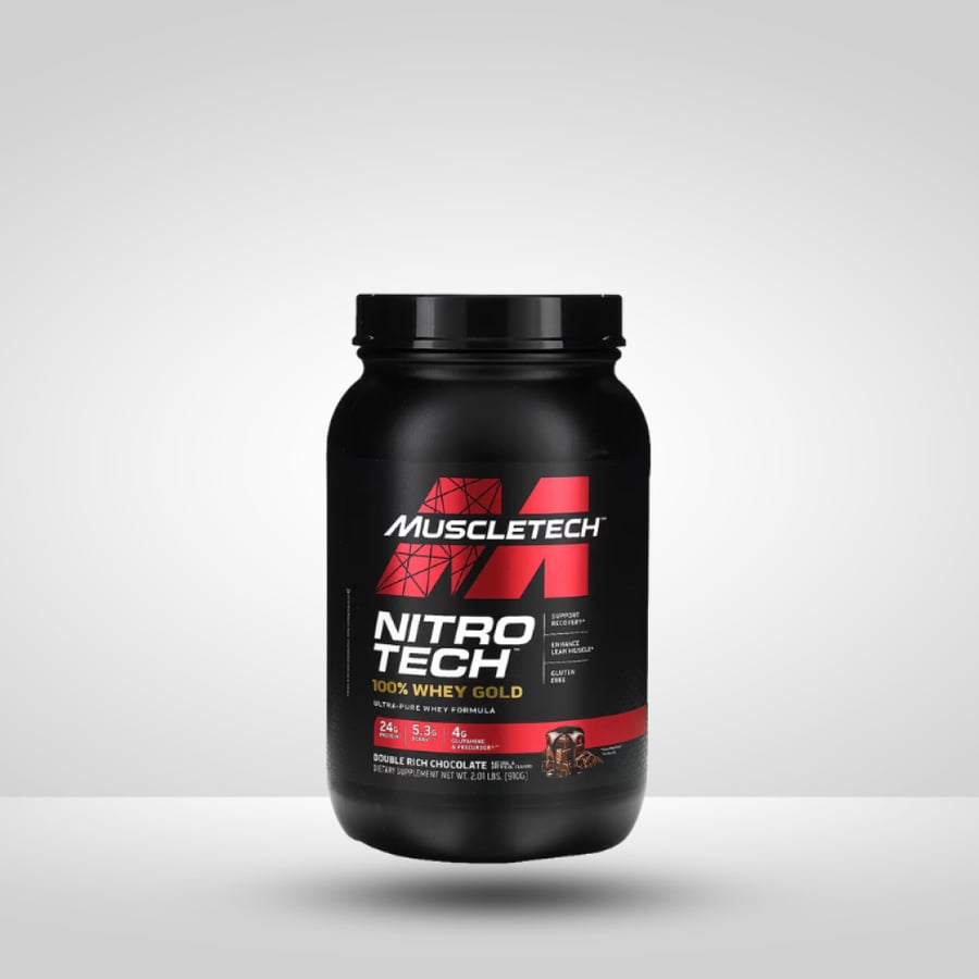 ماسل تيك‏, Nitro Tech، مصل اللبن الذهبي 100%، شوكولاته مضاعفه ، 2 رطل (910 جم) - MT Nitro Tech Double Rich Chocolate