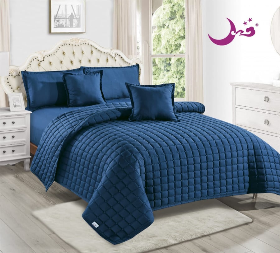 مفرش  قطن مضغوط ناعم  نفرين 6 قطع مقاس 220-240