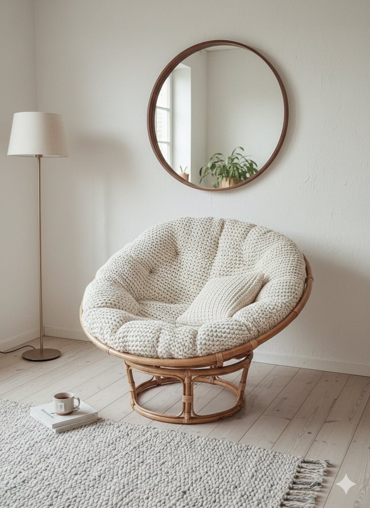 Lounge chair made of bamboo and natural rattan