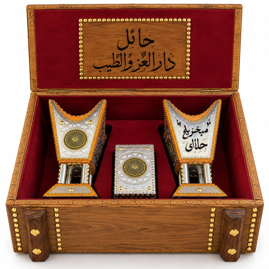 صندوق باب حائل مع مبخرتين نجدي ملكي ٢٩ سم