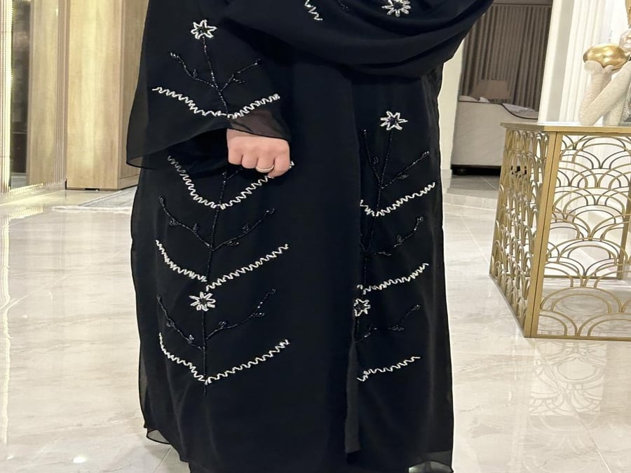 عباية افراح ) راقية شك اسود وابيض