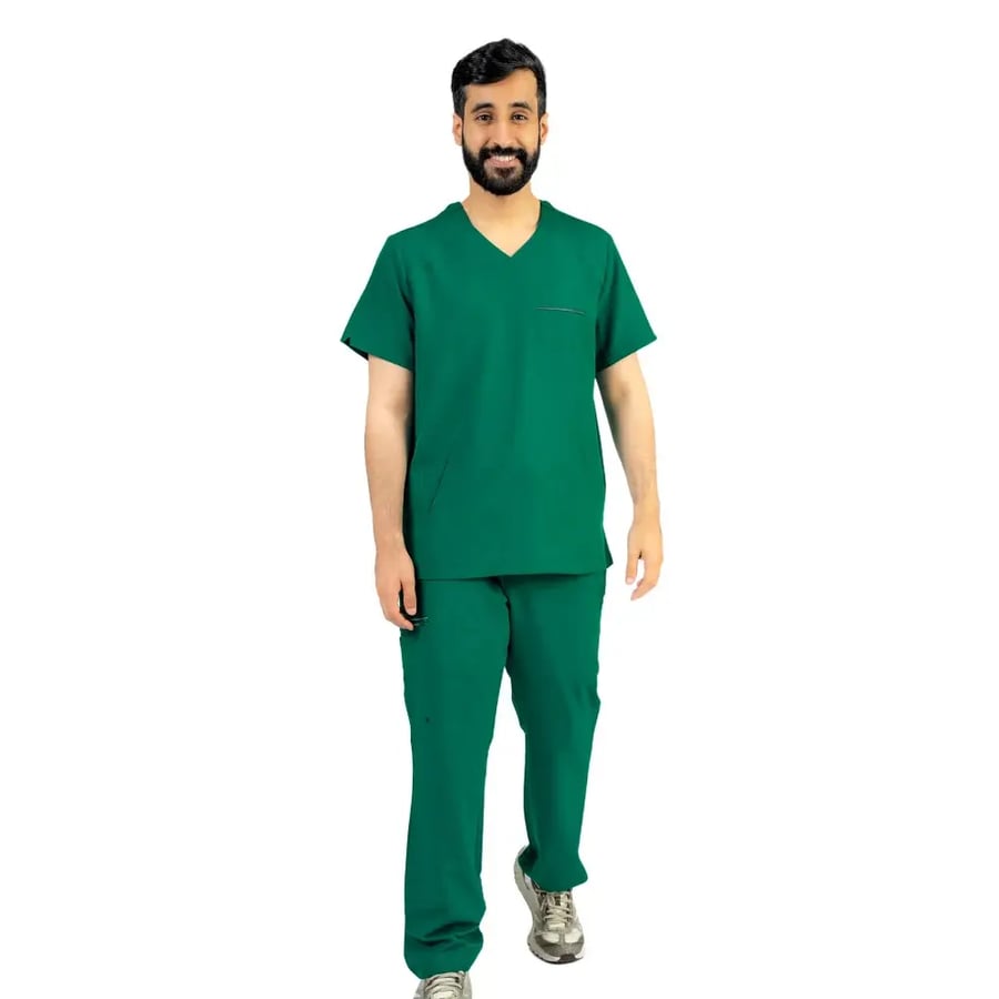 Men's medical scrubs set - green