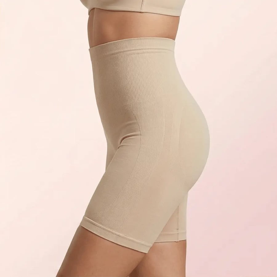 Women's shaper shorts for abdomen and waist - beige color