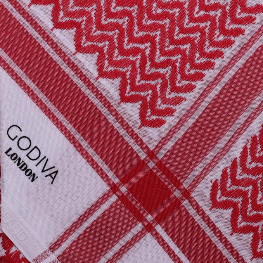 GODIVA deep red ghutra 2025