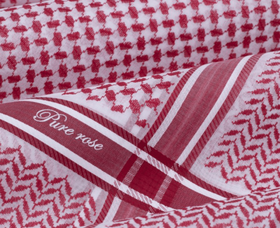 شماغ بيور روز PURE ROSE انجليزي احمر فاتح فاخرR2