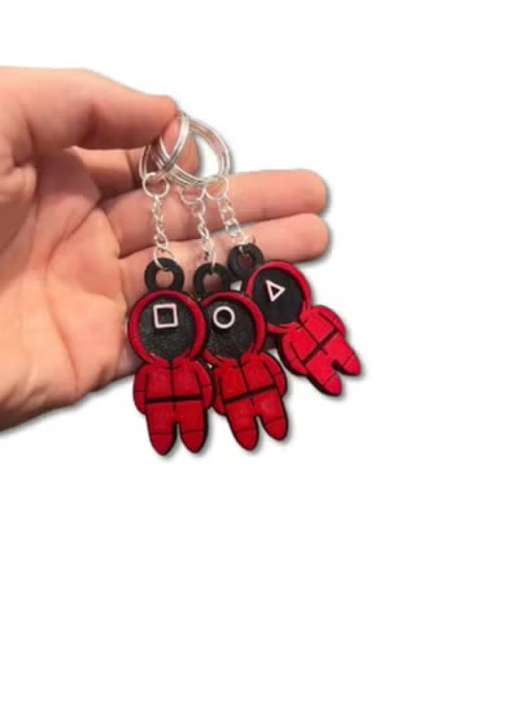 Squid Game keychain - The guards with geometric shapes