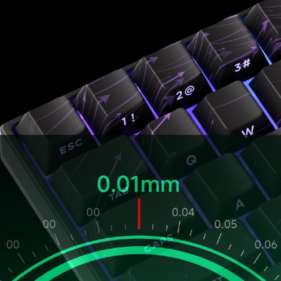 كيبورد PRO 60% للألعاب 8K ثلاثي الأنماط واضاءة RGB | اللون الأبيض