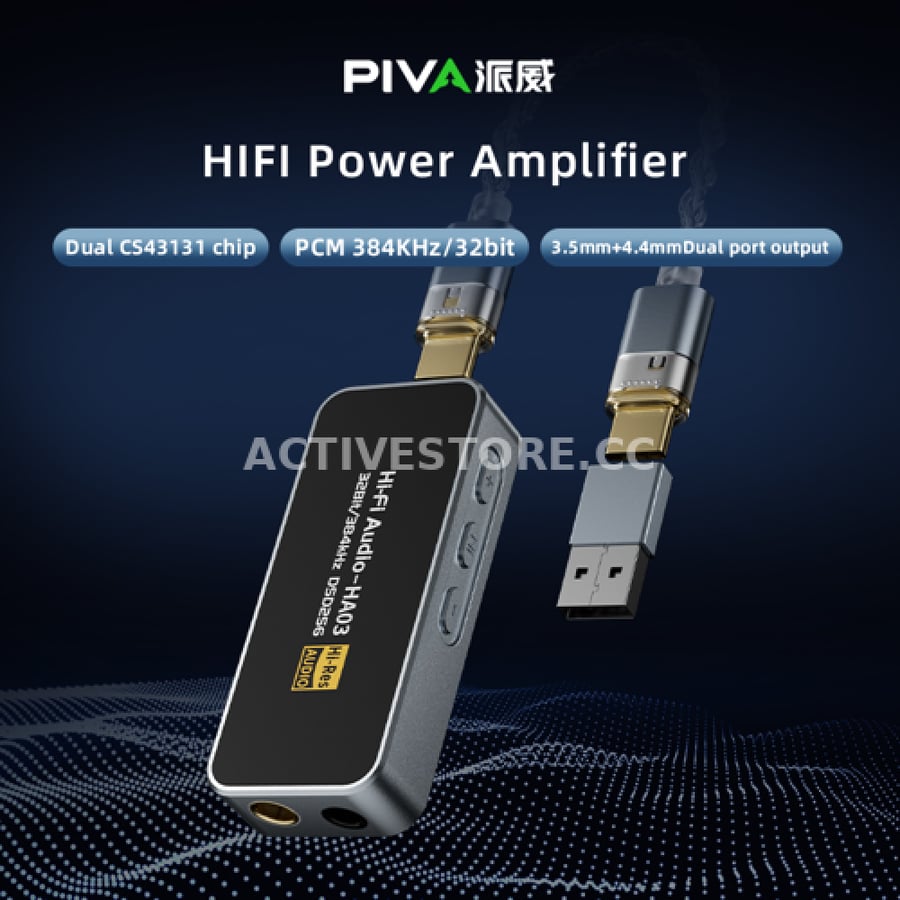 وصلة كرت صوت احترافي 32Bit/384KHz بمنفذ تايب سي و USB لتضخيم صوت السماعات | PIVA