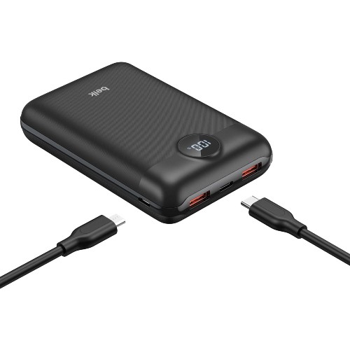 باوربنك بمنفذين USB ومنفذ تايب سي بسعة 20000mAh بمقياس شاشة بيلك Belk