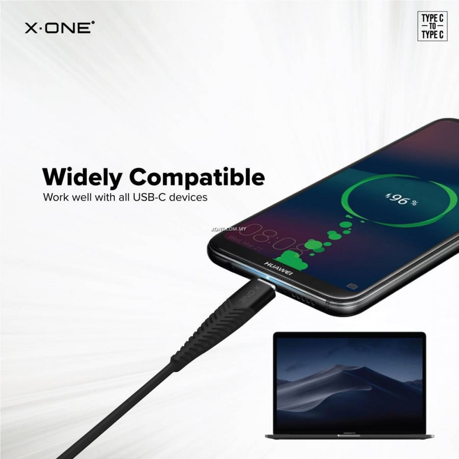 كيبل تايب سي الى تايب سي ربل بطول متر | X ONE