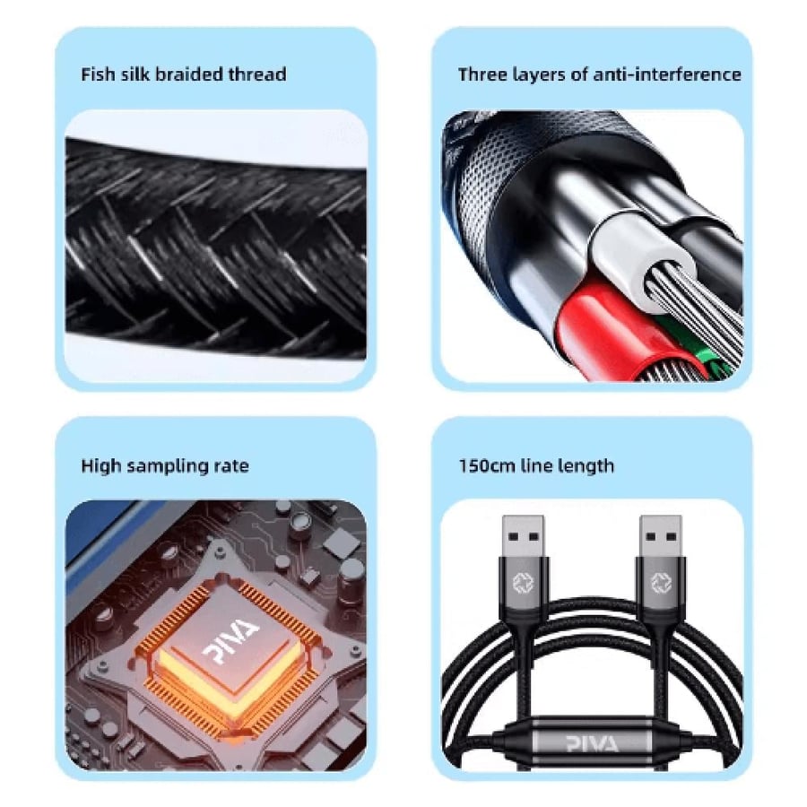 كيبل USB الى USB لنقل البيانات ونقل الصوت و لنقل البث المباشر PIVA