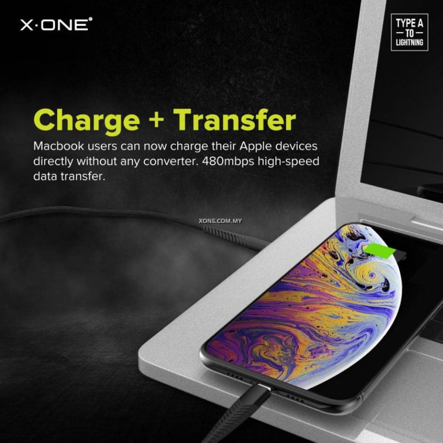 كيبل تايب سي الى تايب سي ربل بطول متر | X ONE