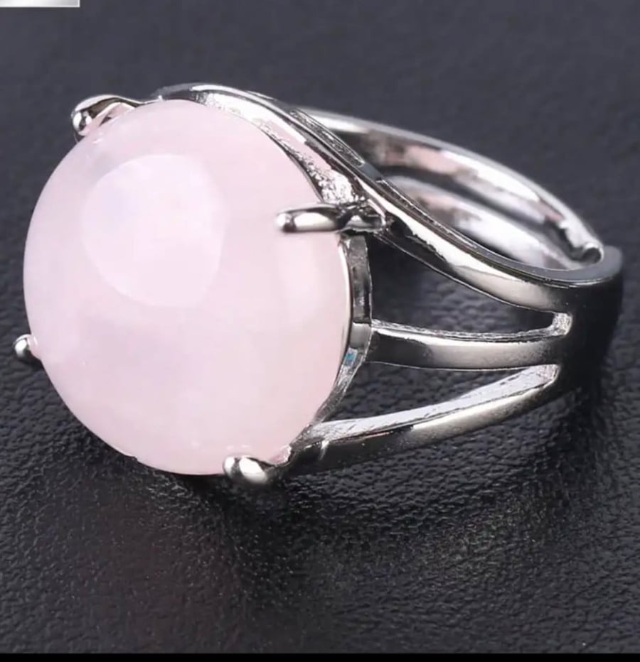 خاتم حجر روز كوارتز ( Rose Quartz )