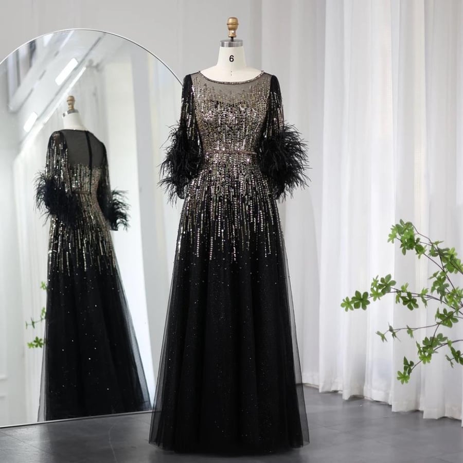فستان سهرة - BLACK FEATHER