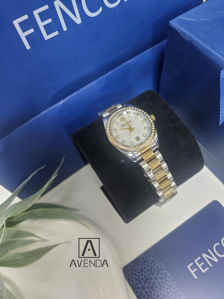 ساعة نسائية من فنشي بلون ذهبي وفضي FOS043F060306