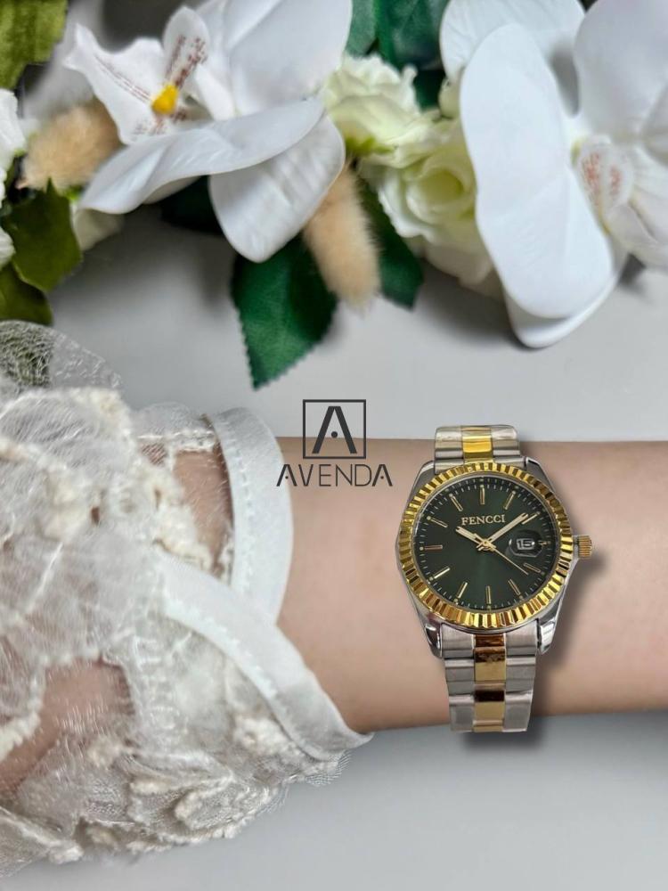 ساعة نسائية من فنشي بلون ذهبي وفضي FAS284F060806
