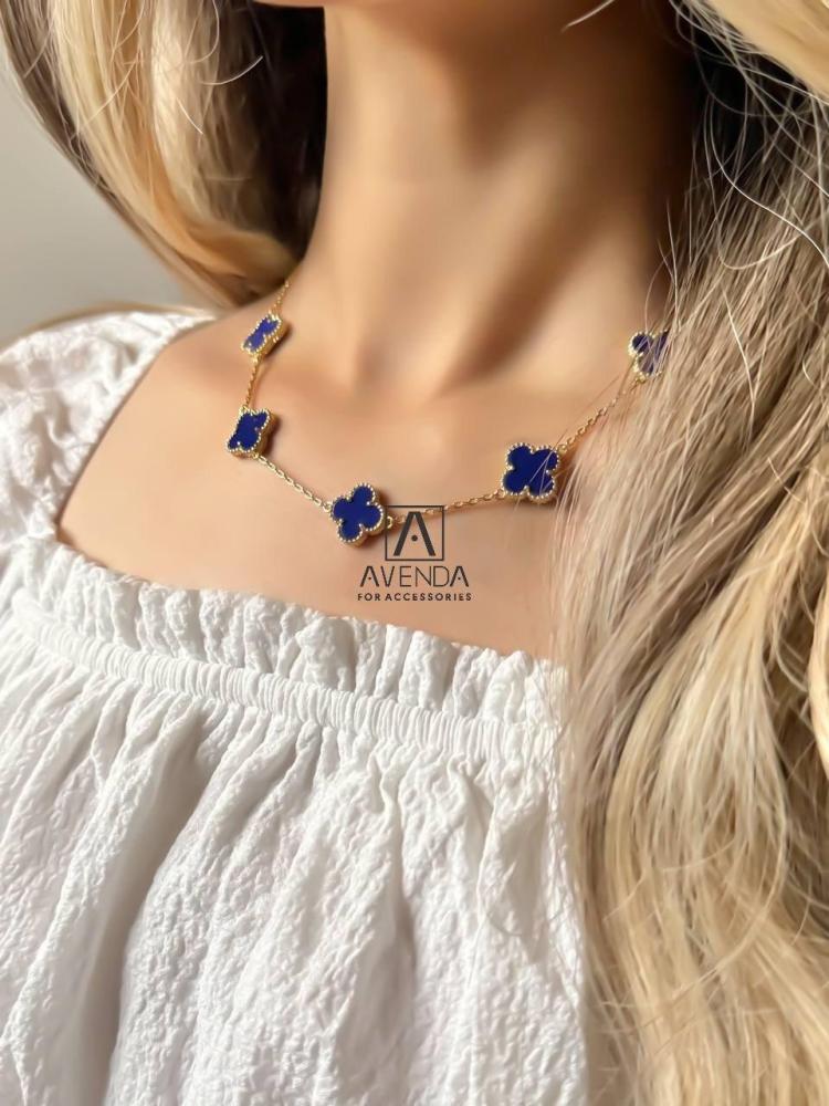 سلسال فان كليف ازرق خمس وردات