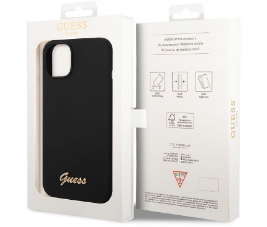 كفر ايفون 14 أسود ماركة GUESS