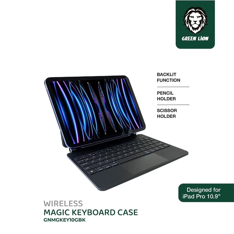 ماجيك كيبورد ايباد 10 / A16 بسعة 500 مللي أمبير جرين لايون Green Lion Magic Keyboard
