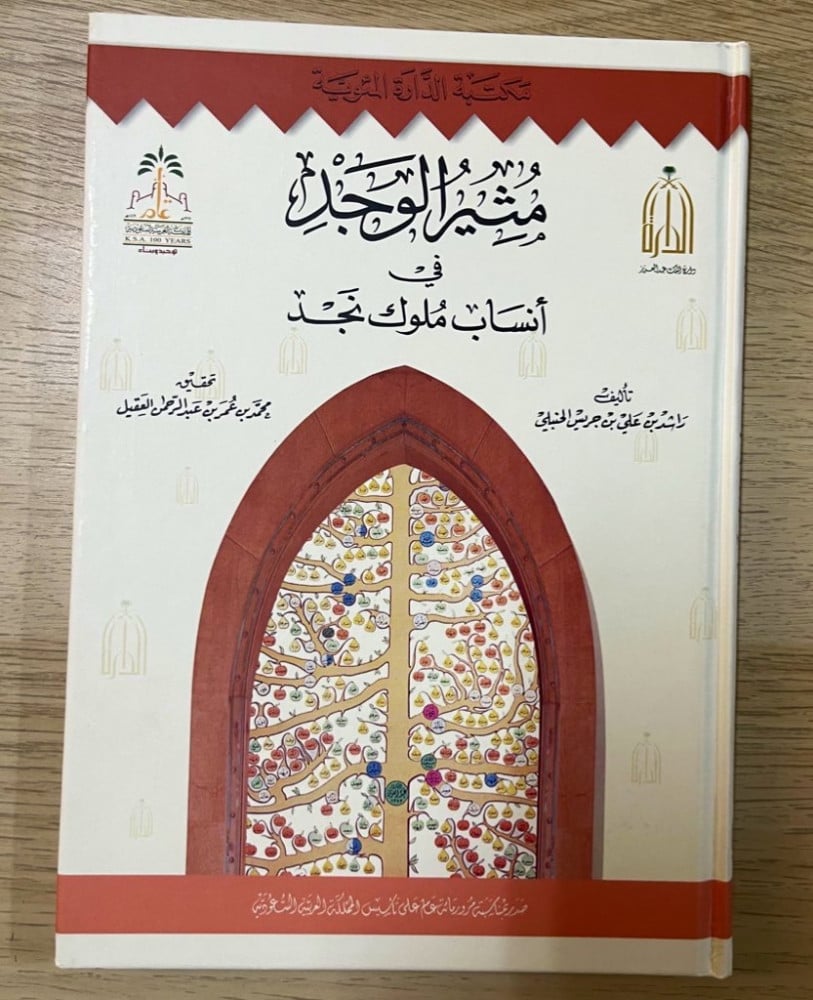 كتاب مثير الوجد ‏في أنساب ملوك نجد ‏تأليف راشد بن علي بن جريس الحنبلي   ‏تحقيق أبي عبد الرحمن بن عقيل الظاهري ‏قدم لهذا الكتاب الملك سلمان بن عبدالعزيز آل سعود